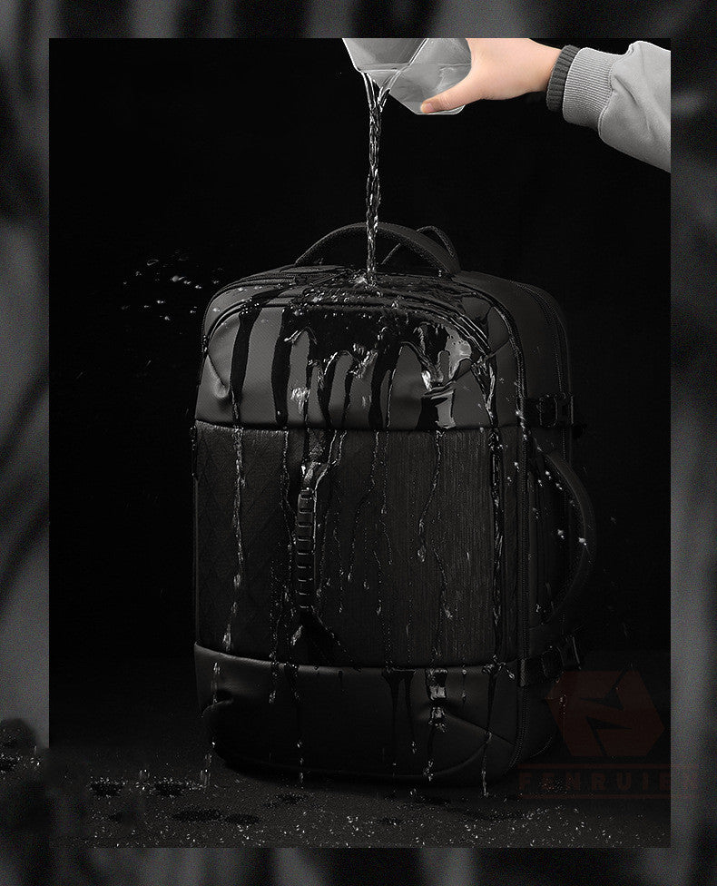 Backpack Men's 17.3 Inch Expandable Computer Bag Men's Multifunctional Backpack Large-Capacity Business Travel Business Bag
