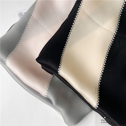 Silk Scarf Women Spring, Summer, Autumn And Winter George Satin  Silk V-Shaped Scarf Long Shawl Dual-Use Factory Wholesale