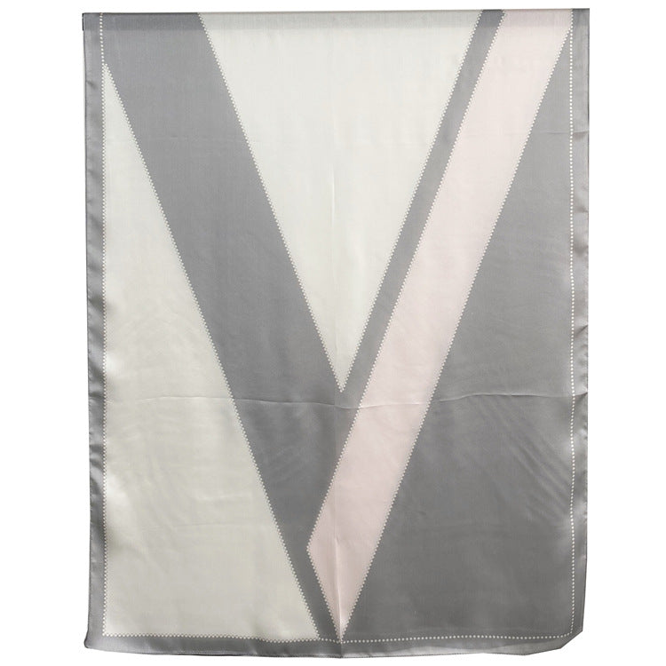 Silk Scarf Women Spring, Summer, Autumn And Winter George Satin  Silk V-Shaped Scarf Long Shawl Dual-Use Factory Wholesale