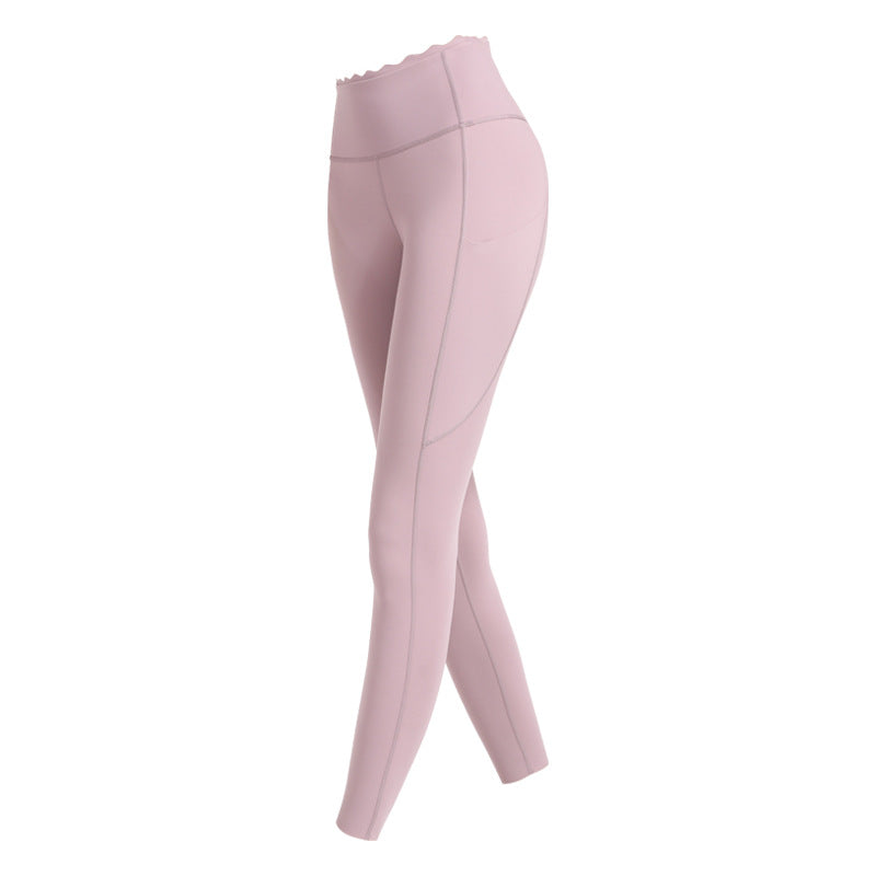 Women'S Lace High Waist Nude Yoga Pants