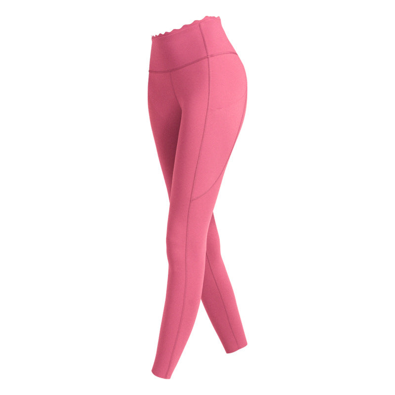 Women'S Lace High Waist Nude Yoga Pants