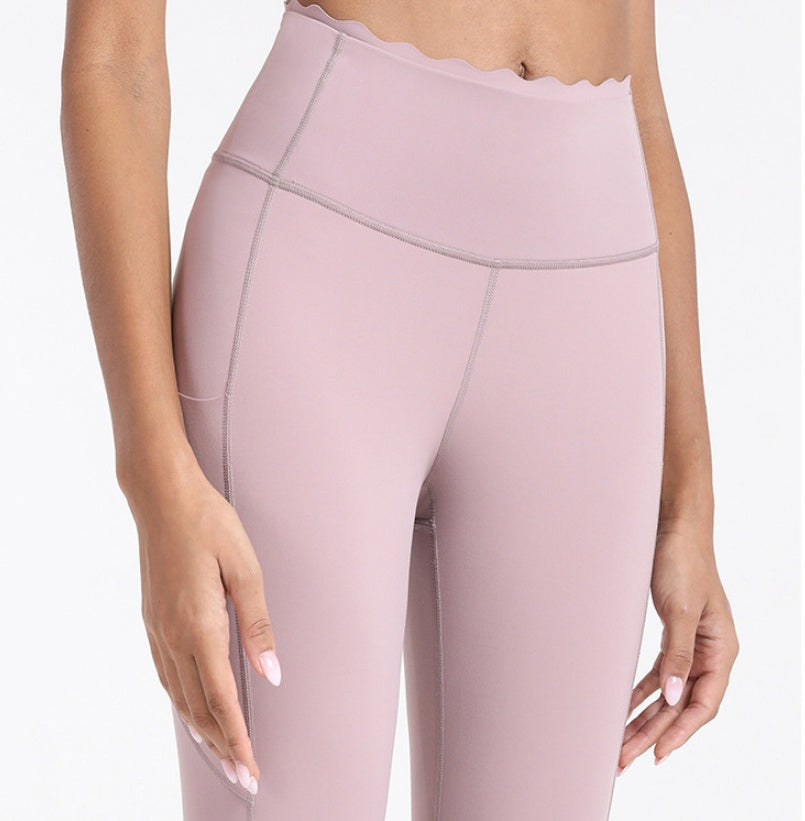 Women'S Lace High Waist Nude Yoga Pants