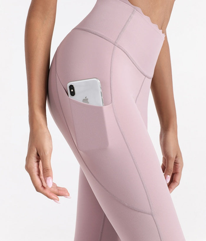 Women'S Lace High Waist Nude Yoga Pants
