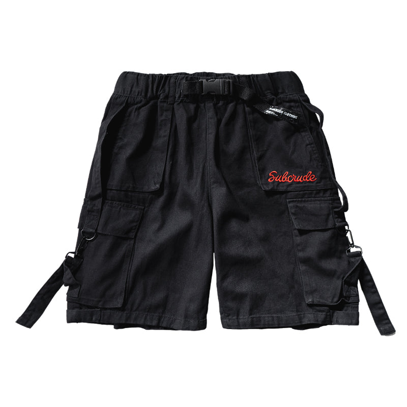 Mushibao Functional Wind Streamer Overalls Shorts Male Loose Ins Students Japanese Wild Summer Five-Point Pants Pants