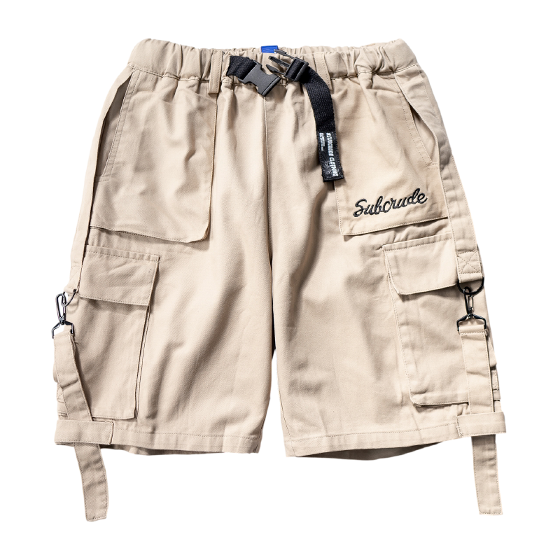 Mushibao Functional Wind Streamer Overalls Shorts Male Loose Ins Students Japanese Wild Summer Five-Point Pants Pants