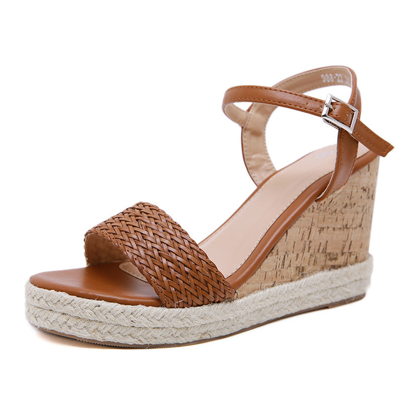 Roman Style  Weaving After Weaving Straps Wedge Sandals