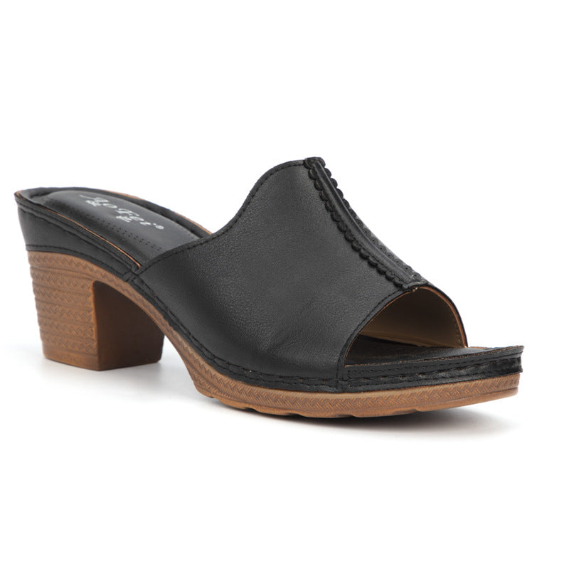Summer Thick-heeled High-heeled Plus Size Comfortable Ladies Sandals