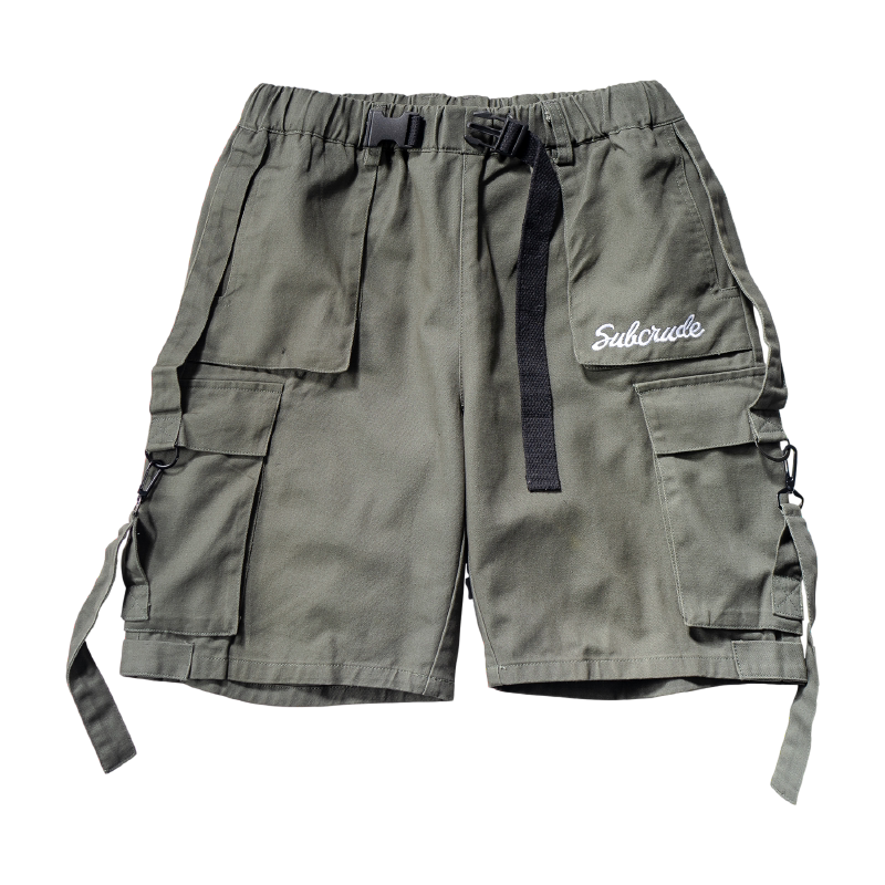 Mushibao Functional Wind Streamer Overalls Shorts Male Loose Ins Students Japanese Wild Summer Five-Point Pants Pants