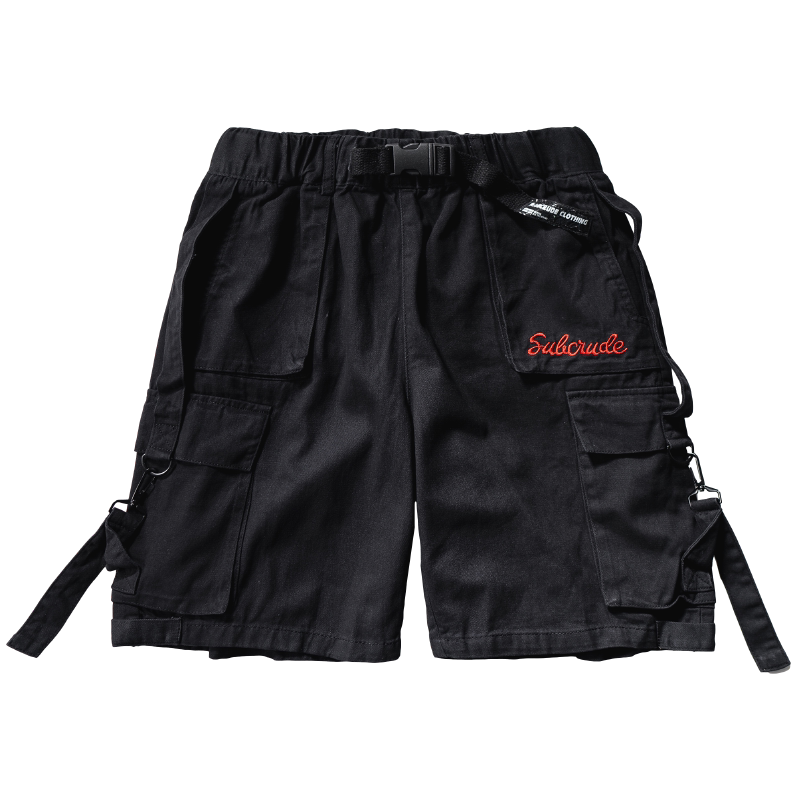 Mushibao Functional Wind Streamer Overalls Shorts Male Loose Ins Students Japanese Wild Summer Five-Point Pants Pants