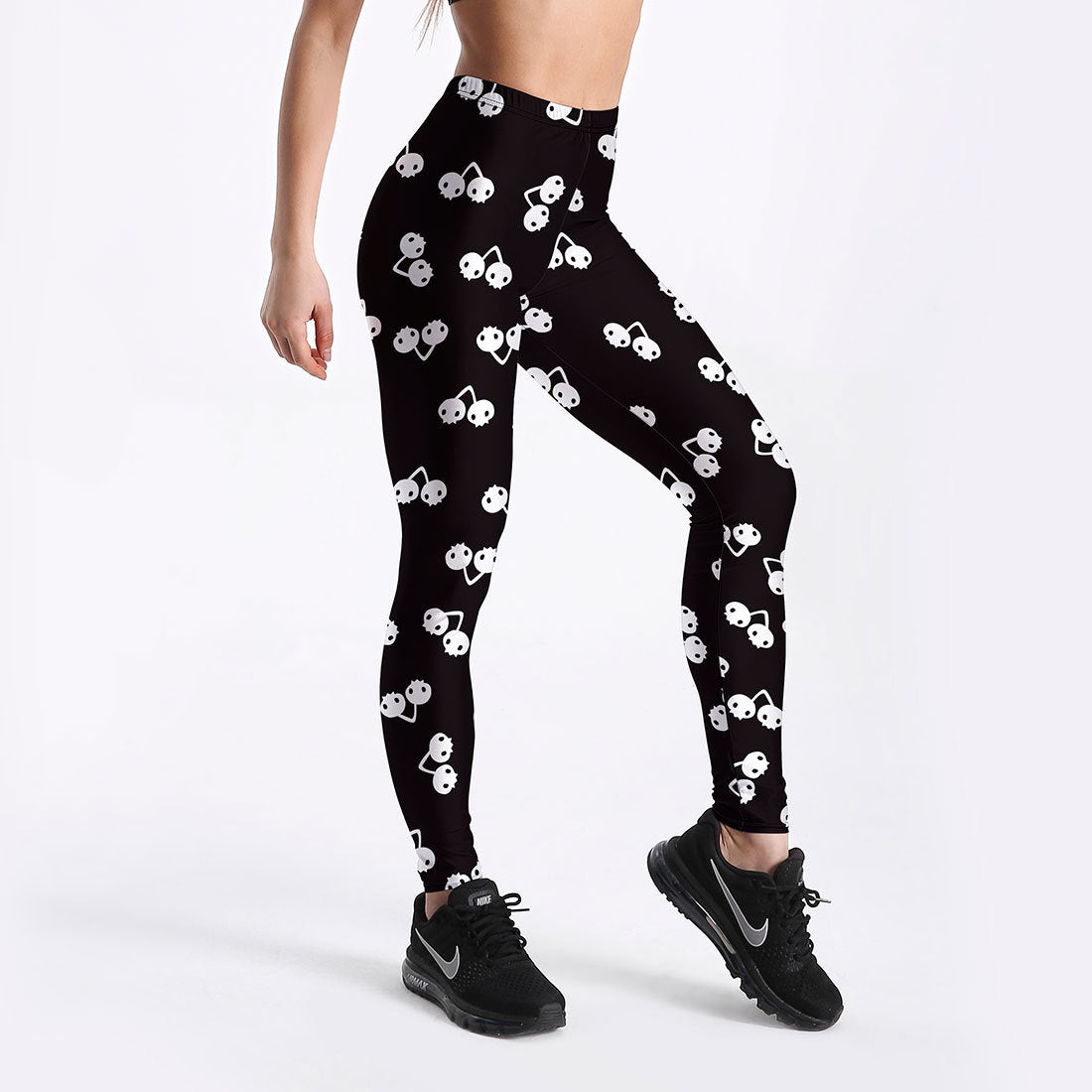 Cherry Taroy Print Leggings European And American Personality Sports Yoga Nine Pants
