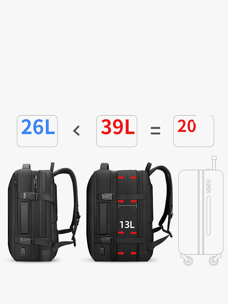 Backpack Men'S Backpack Emergency Raincoat Large Capacity Business Trip 17 Inch Laptop Bag