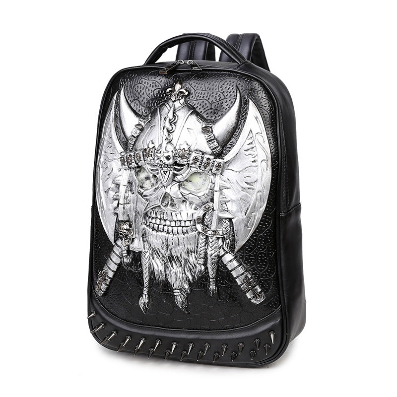 New Ghost Head Luminous Eyes Backpack Men'S Customized Travel Waterproof Computer Bag Skull Head Large Capacity Backpack