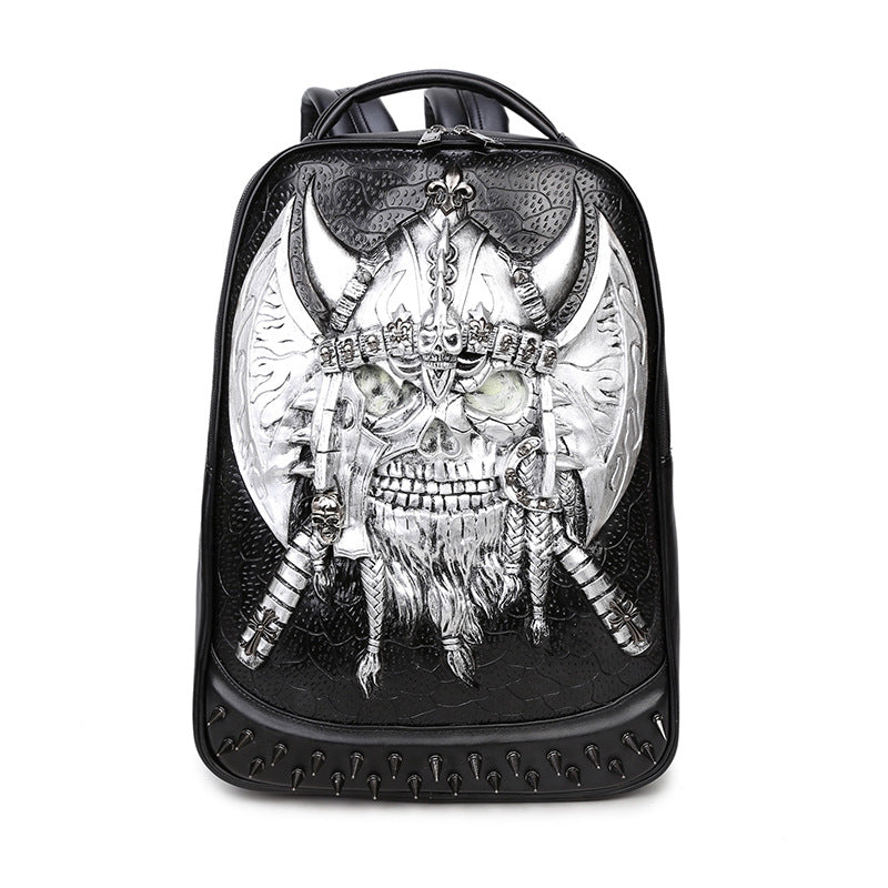 New Ghost Head Luminous Eyes Backpack Men'S Customized Travel Waterproof Computer Bag Skull Head Large Capacity Backpack