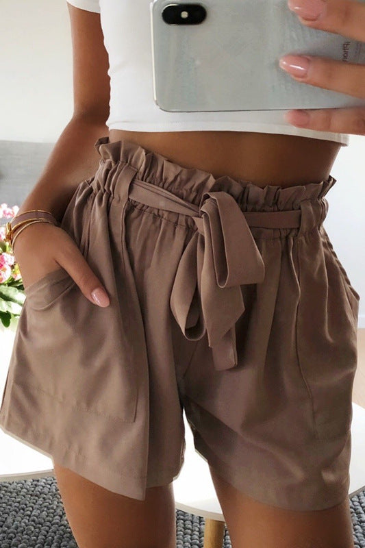 Women's Pants Elastic Wide Leg High Waist Casual Shorts