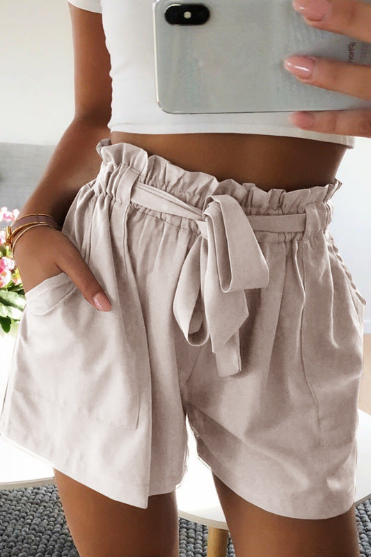 Women's Pants Elastic Wide Leg High Waist Casual Shorts