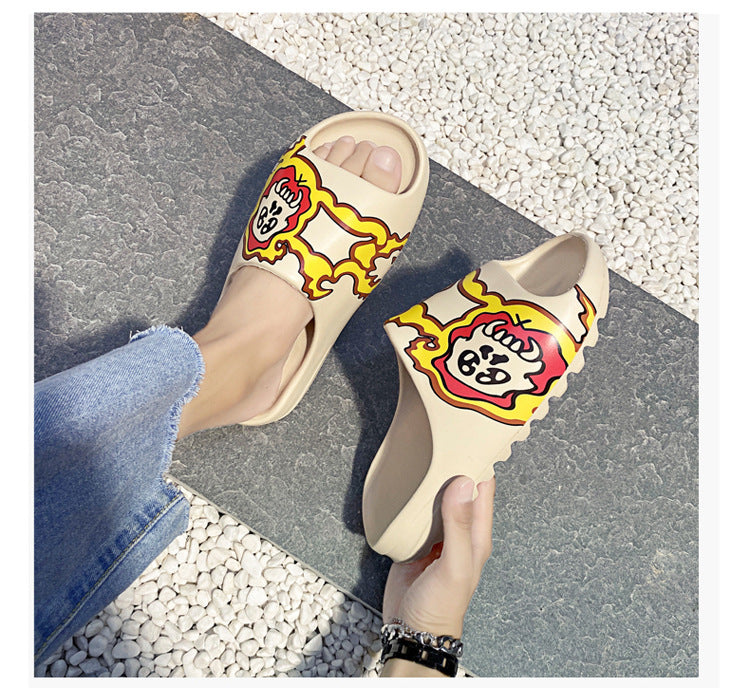 Platform Slippers Men's Trendy Sandals Outdoor Beach Flip Flops