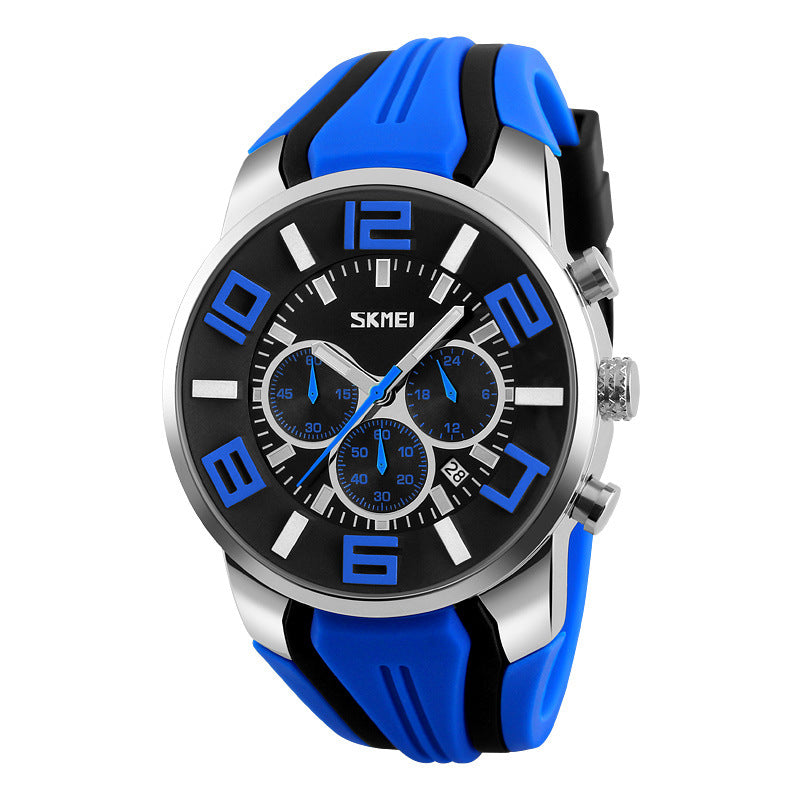 Multifunctional Six-Pin Waterproof Men's Cool Quartz Watch