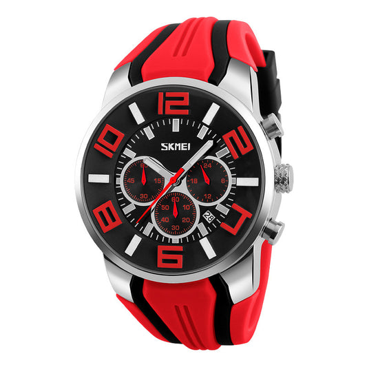 Multifunctional Six-Pin Waterproof Men's Cool Quartz Watch