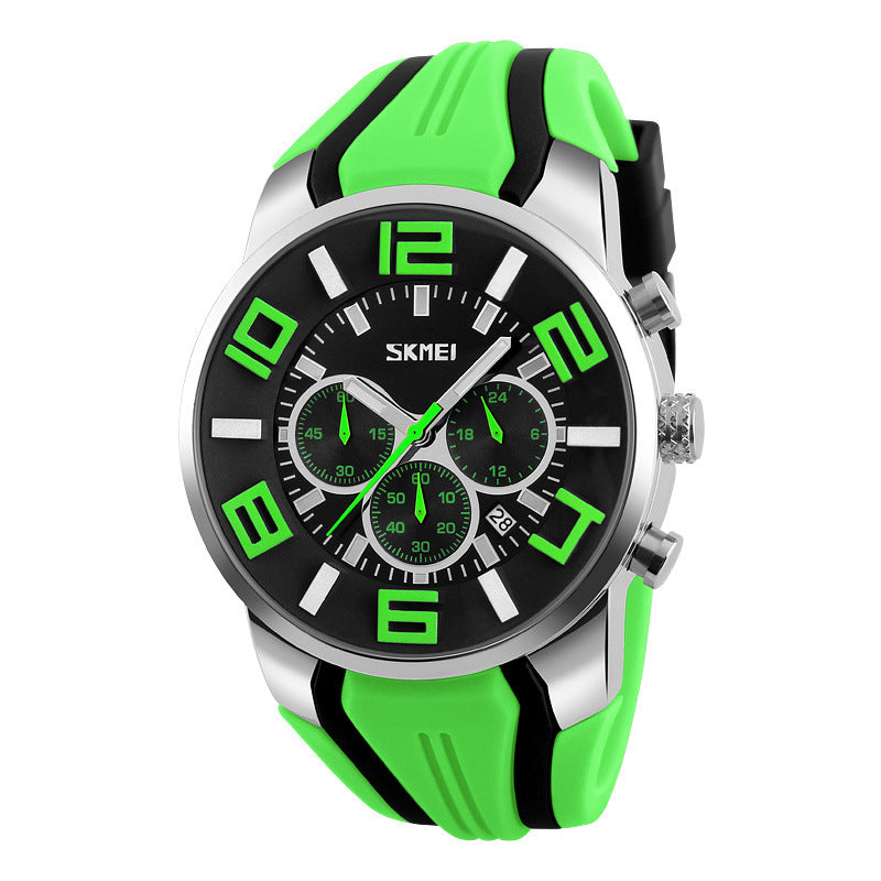 Multifunctional Six-Pin Waterproof Men's Cool Quartz Watch