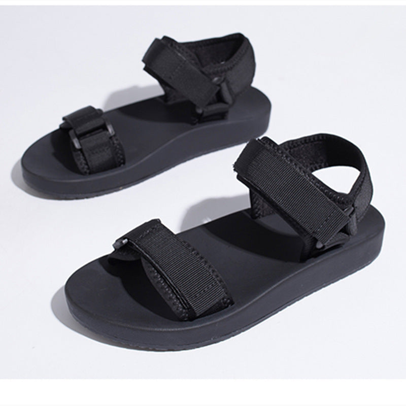Velcro Sandals Women's Summer New Style Flat Roman Sandals Thick Bottom