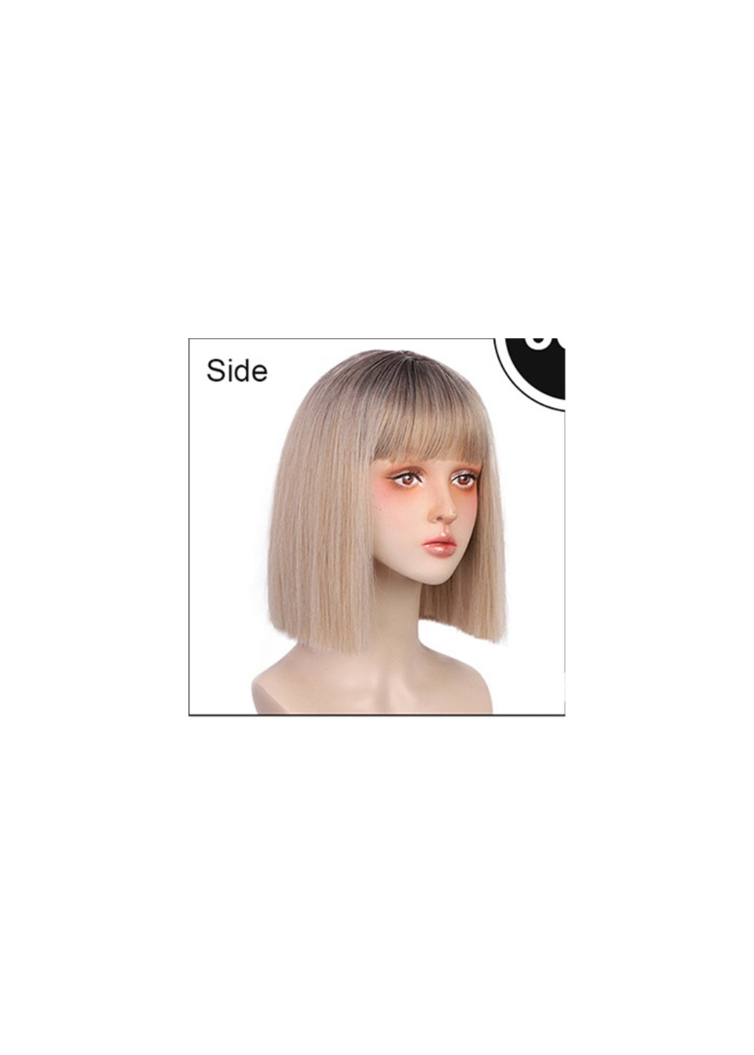 Fashion Color Straight Hair Imitation Scalp Wig Synthetic Fiber Headgear