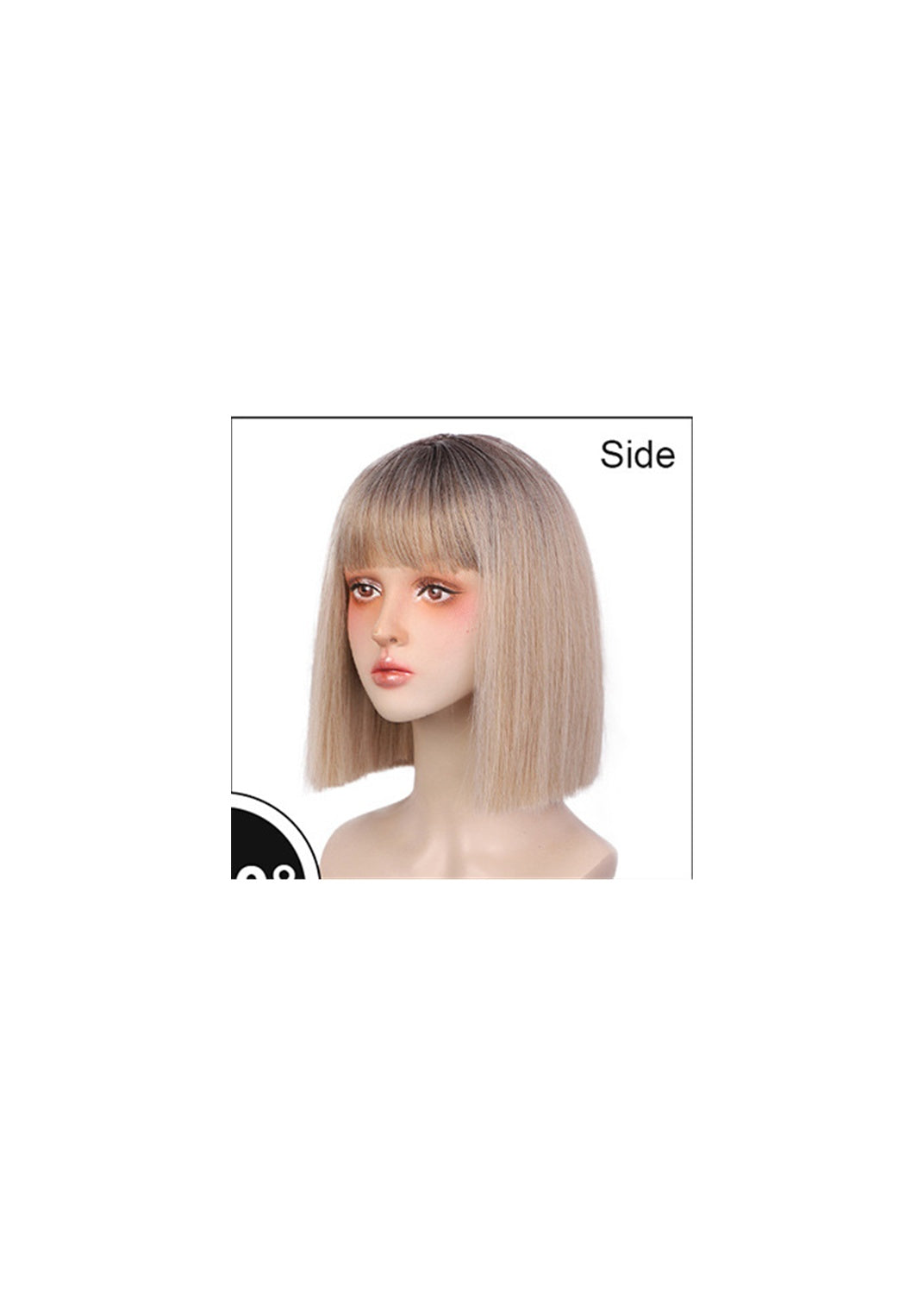 Fashion Color Straight Hair Imitation Scalp Wig Synthetic Fiber Headgear