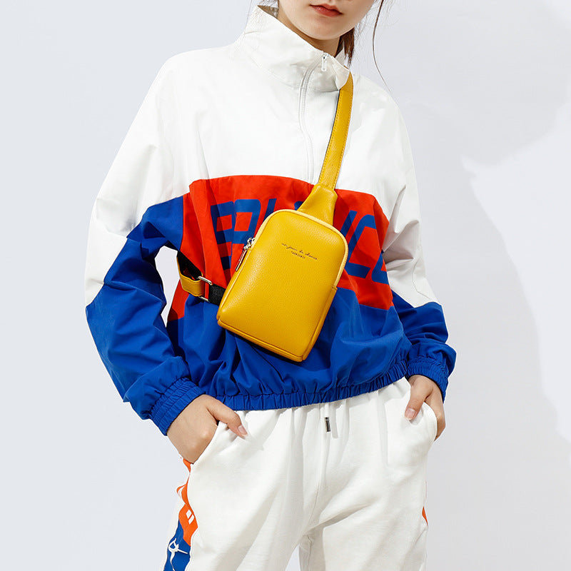 Fashion Women'S Bag Pu Diagonal Bag Trendy Ins Chest Bag