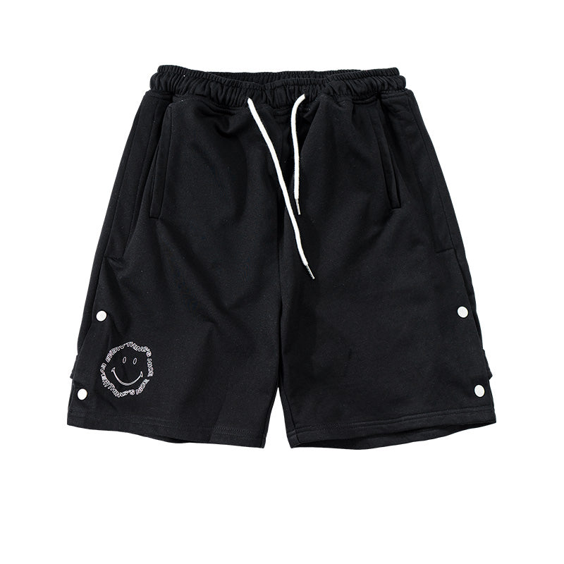 Men's and women's summer trend Hong Kong style loose smile casual five-point pants
