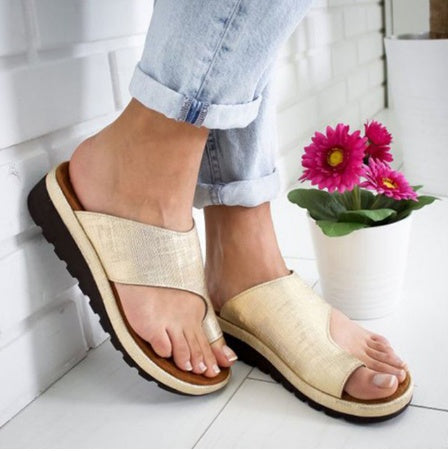 Sandals And Slippers Female Summer New Style Aliexpress Solid Color Flat With Toe Ladies Foreign Trade Plus Size 43 Sandals Wholesale