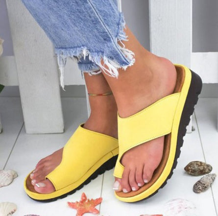 Sandals And Slippers Female Summer New Style Aliexpress Solid Color Flat With Toe Ladies Foreign Trade Plus Size 43 Sandals Wholesale