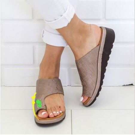 Sandals And Slippers Female Summer New Style Aliexpress Solid Color Flat With Toe Ladies Foreign Trade Plus Size 43 Sandals Wholesale