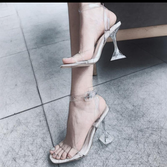 Fashion All-match Stiletto With Transparent High-heeled Sandals