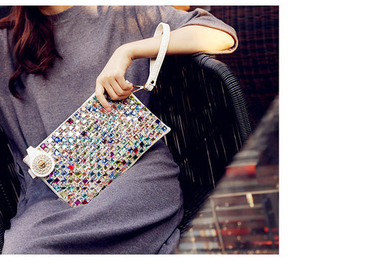 Rhinestone Clutch Bag Ladies Small Bag Fashion Diamond Dinner Envelope Bag With Diamond Shoulder Messenger Female Bag