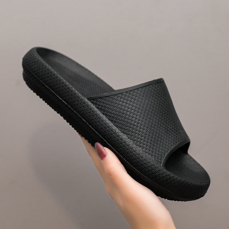 New Step On The Shit Feeling Beach Summer Thick-Soled Couple One-Word Slippers Home Bathroom Slippers