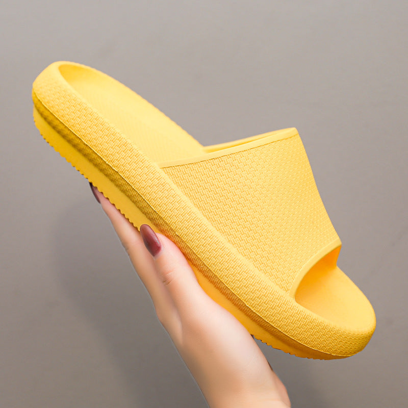 New Step On The Shit Feeling Beach Summer Thick-Soled Couple One-Word Slippers Home Bathroom Slippers