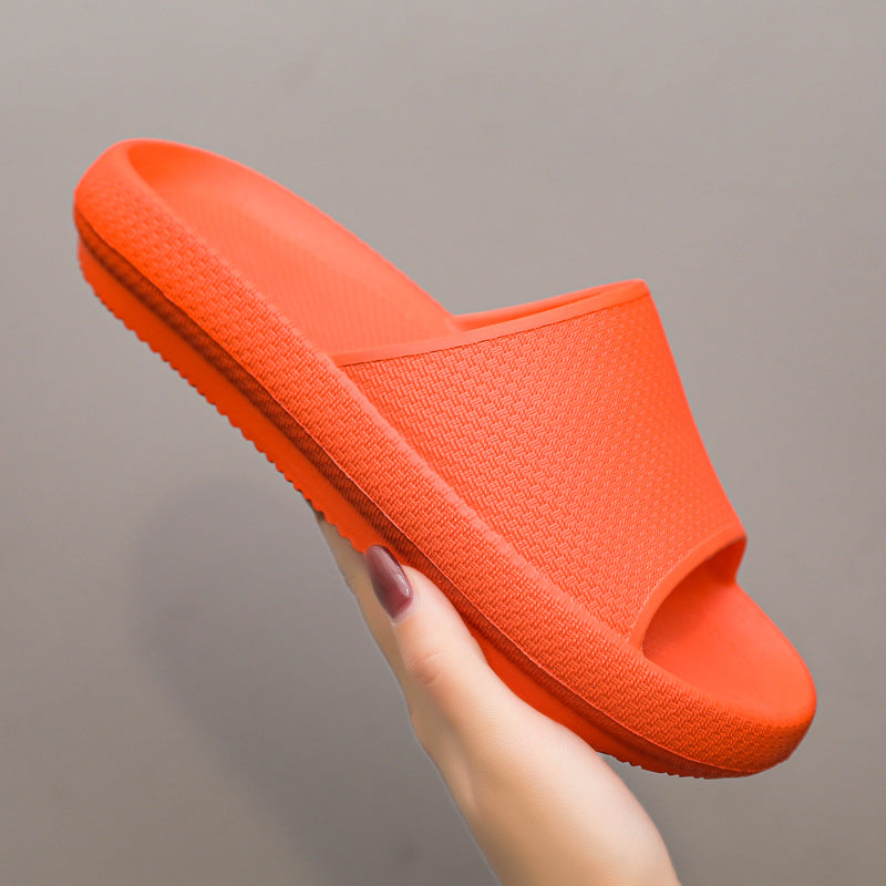 New Step On The Shit Feeling Beach Summer Thick-Soled Couple One-Word Slippers Home Bathroom Slippers