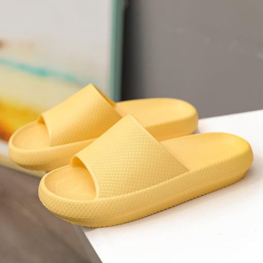 New Step On The Shit Feeling Beach Summer Thick-Soled Couple One-Word Slippers Home Bathroom Slippers