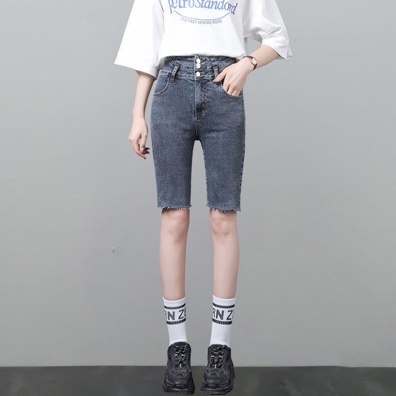 High-waisted Jeans Skinny Black Pencil Pants