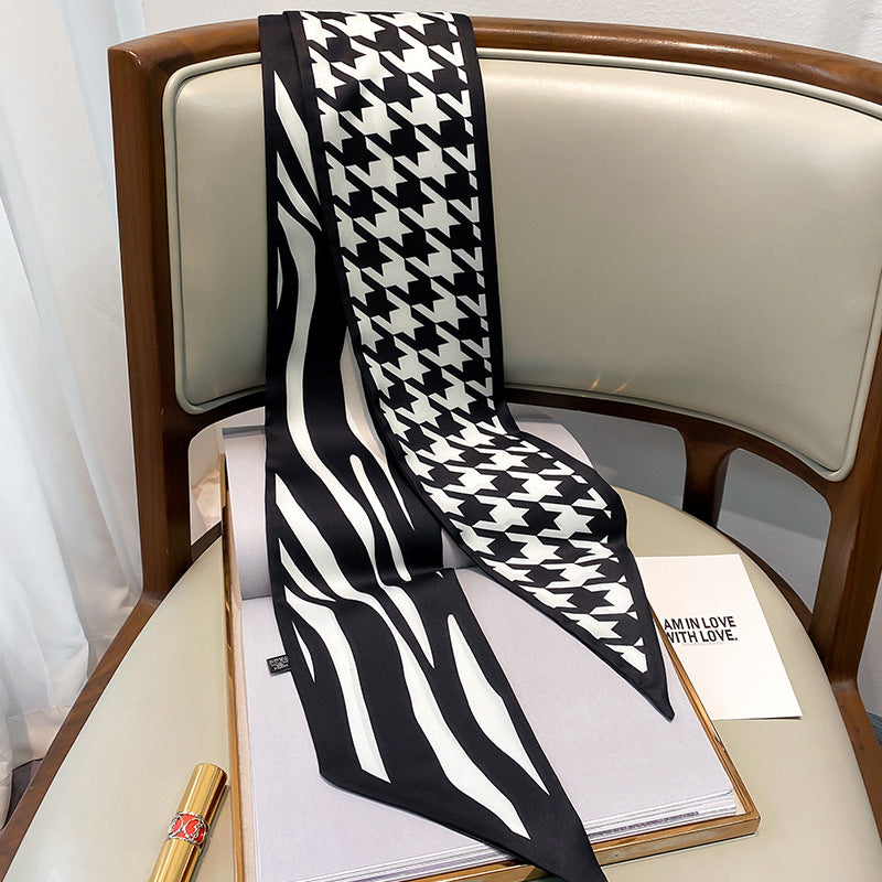 Fashion Scarf Tied With Narrow And Long Streamers