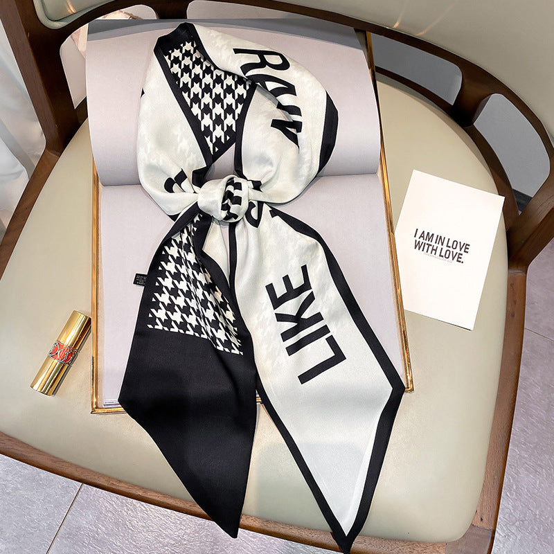 Fashion Scarf Tied With Narrow And Long Streamers