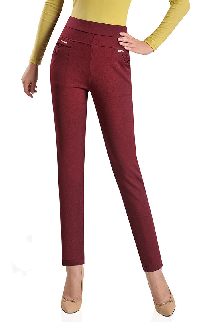 Women's Trousers Elastic Waist Elastic High Waist