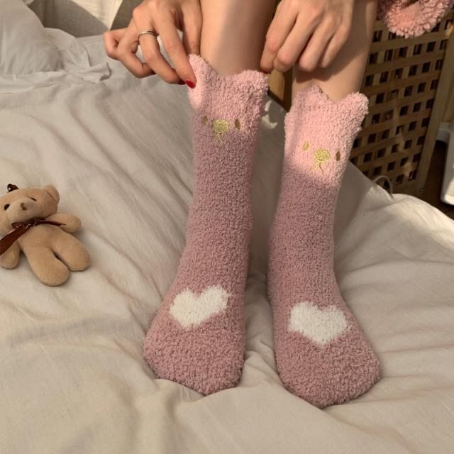 Autumn And Winter Thickening Velvet Thermal Non-slip Room Socks