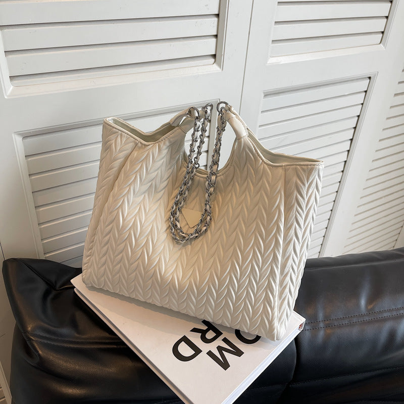 Women's Pleated Chain Large Capacity Shoulder Bag