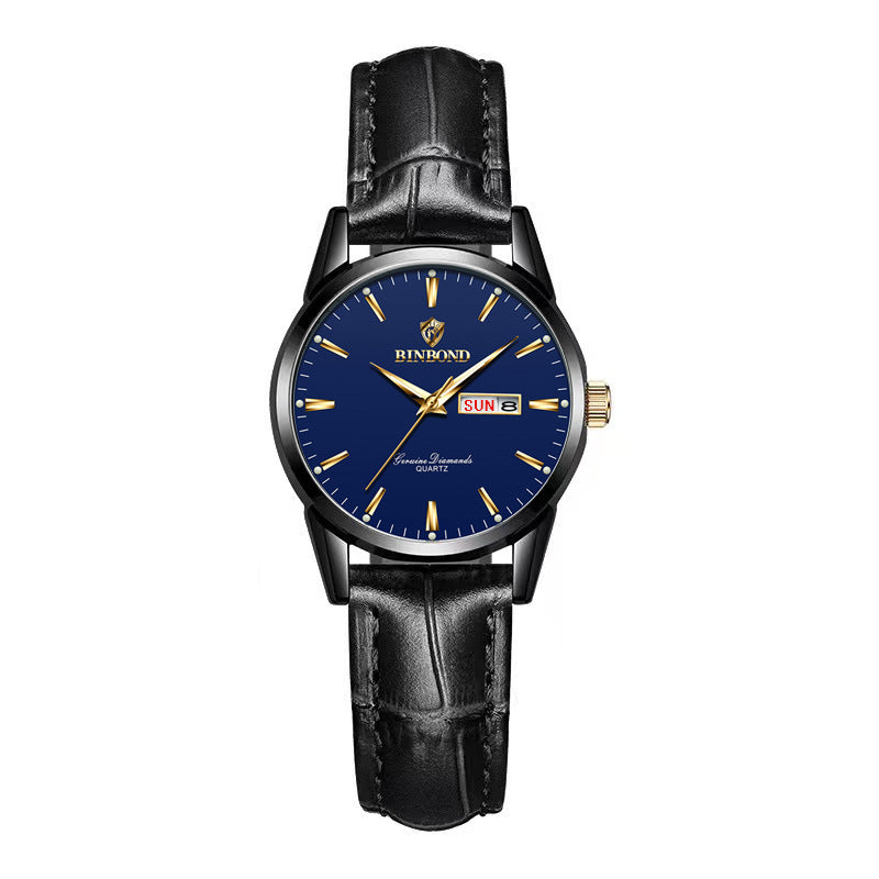 Double Calendar Waterproof Quartz Watch Men