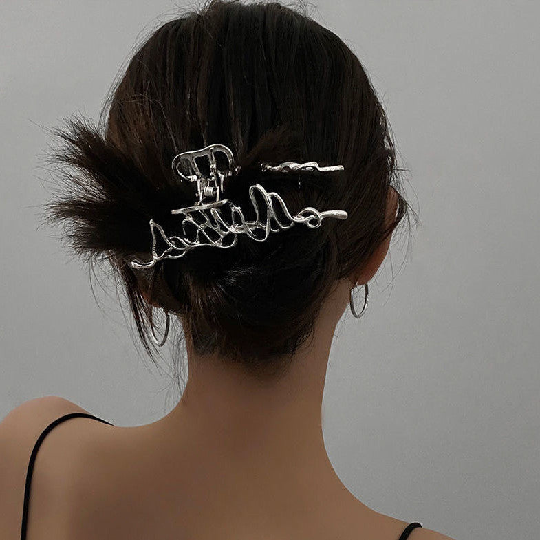 Personality Irregular Liquid Metal Hairpin
