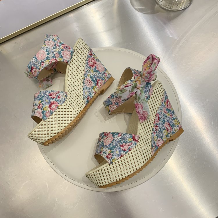 New High Heeled Sandals Women's Thick Soled Wedge Bow Knot Women's Sandals