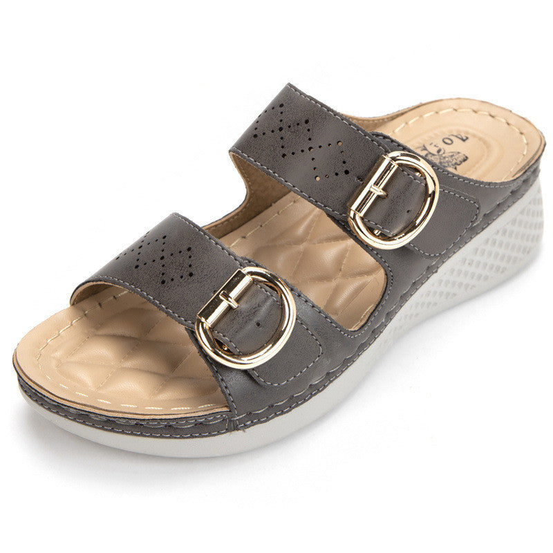 European And American Sandals Women's Simple Metal Buckle Sports Style