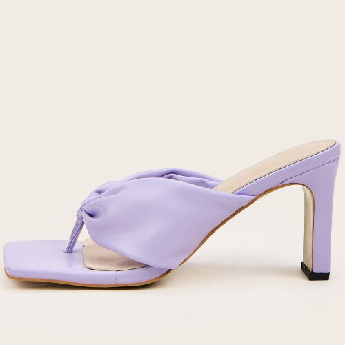 Macaron Sexy Modern Trendy Fan Feet Wide Flip-flops High Heels European And American Atmosphere
