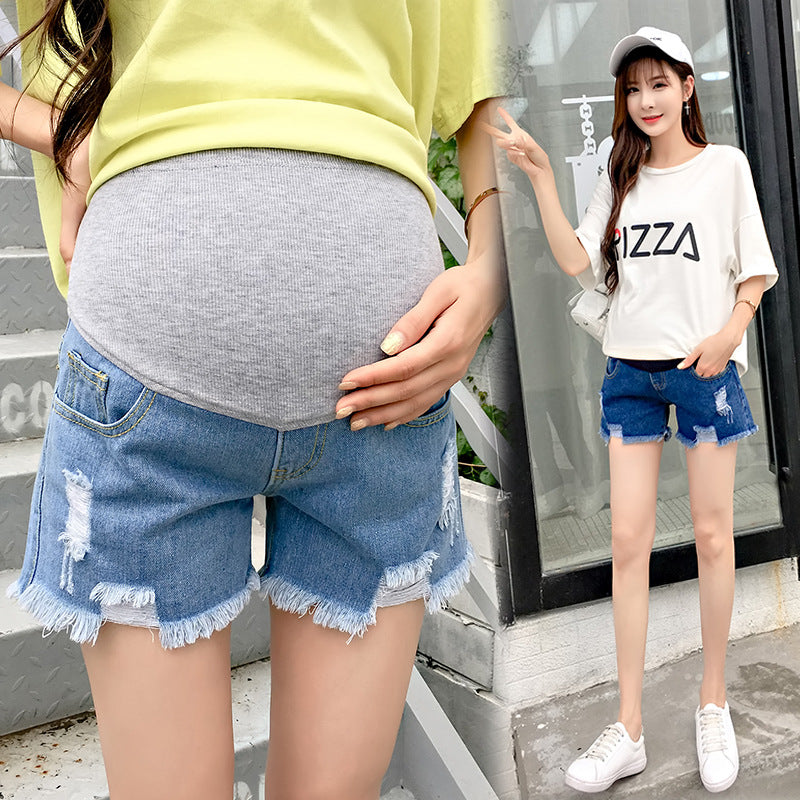 Fashion Frayed Maternity Fashion Shorts