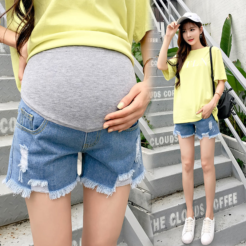 Fashion Frayed Maternity Fashion Shorts
